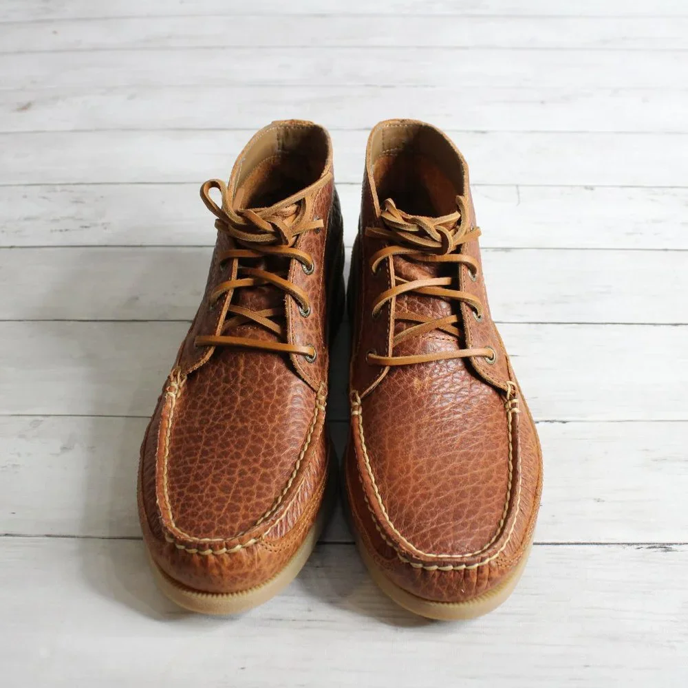 Sperry Men's Brown Leather Chukka Hi Top Boat Shoe Boots Size 9.5 M Lace